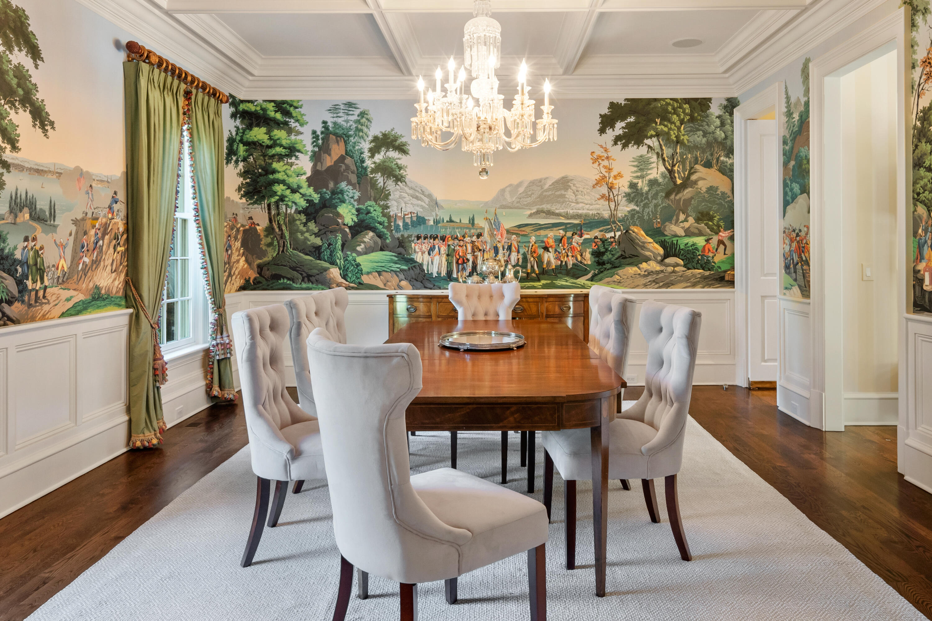 568 Frogtown Road New Canaan, CT 06840 - Photo 14 of 40 Dining Room with 10' Coffered Ceiling