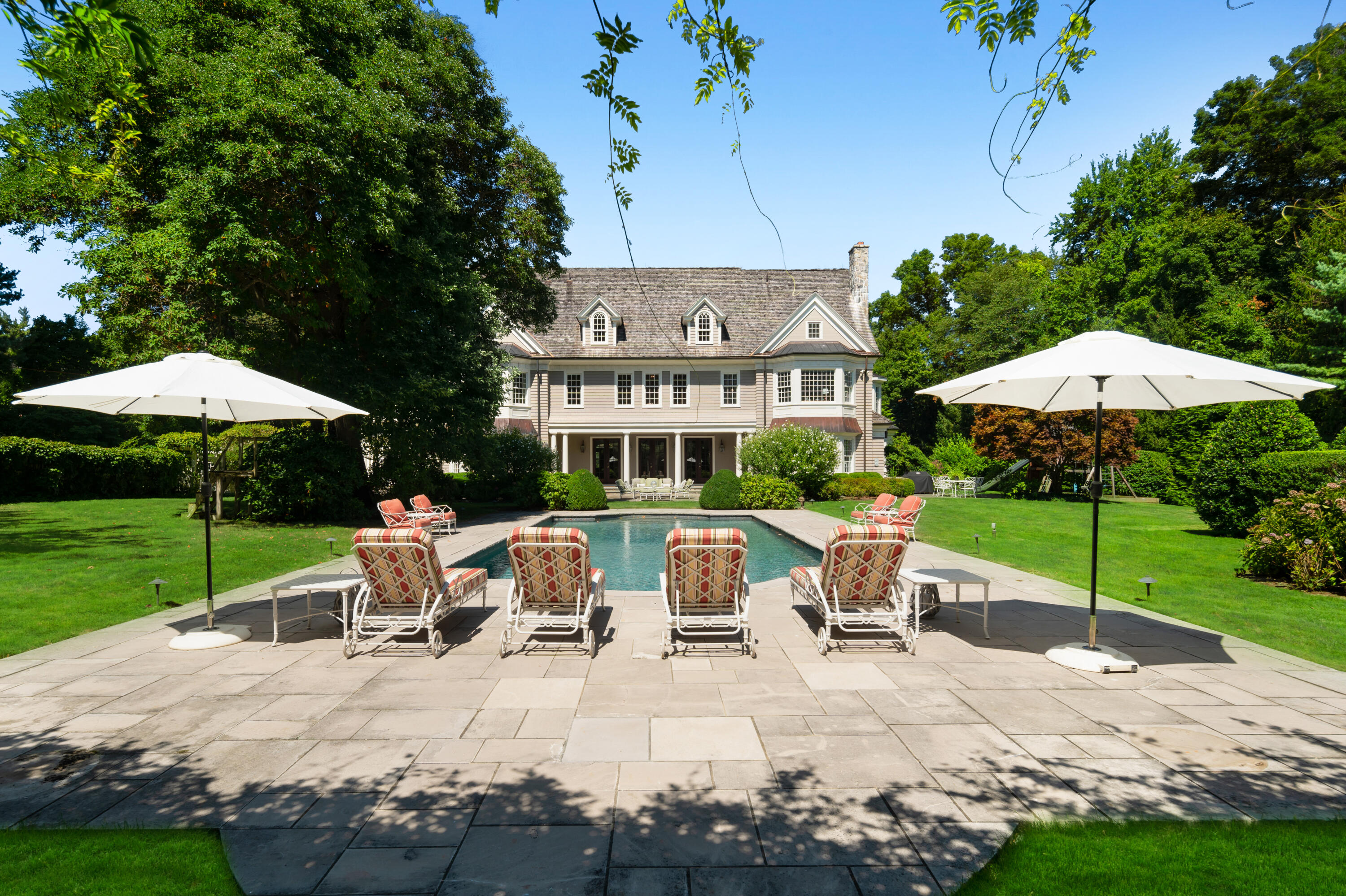 568 Frogtown Road New Canaan, CT 06840 - Photo 24 of 40 View of pool and house from Gazebo