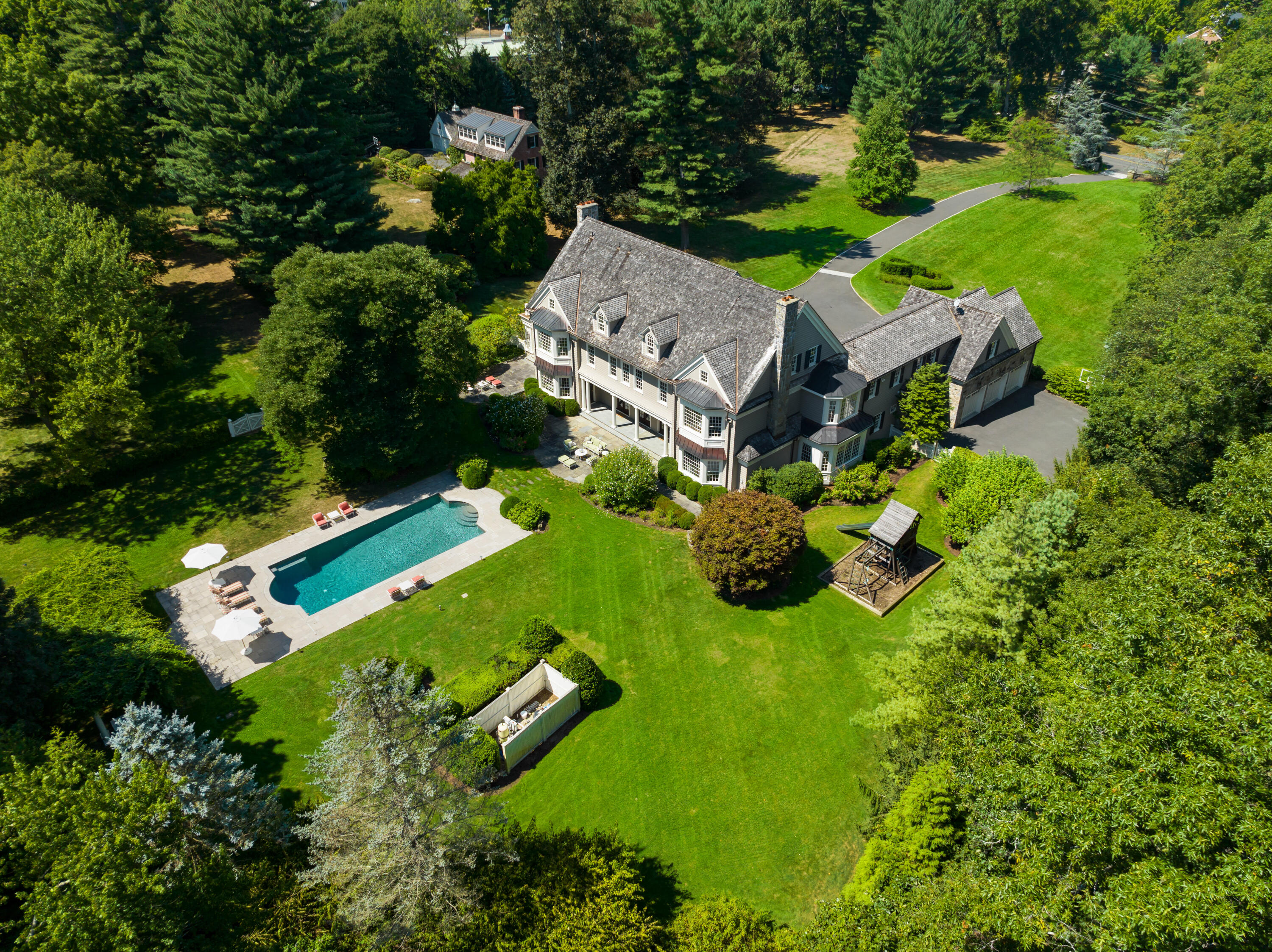 568 Frogtown Road New Canaan, CT 06840 - Photo 3 of 40 Aerial View of 568 Frogtown Road