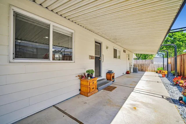 a view of porch with seating space