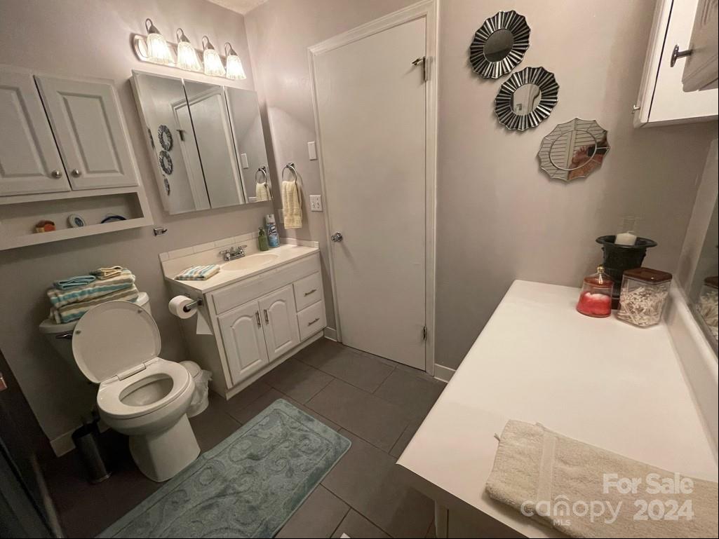 313 Summers Road Morganton, NC 28655 - Photo 21 of 36 a bathroom with a sink a toilet and mirror