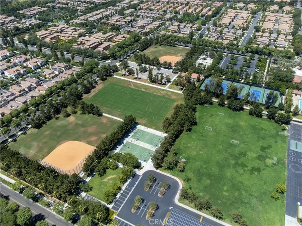 an aerial view of multiple house