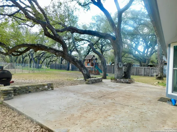 a view of a yard with a tree