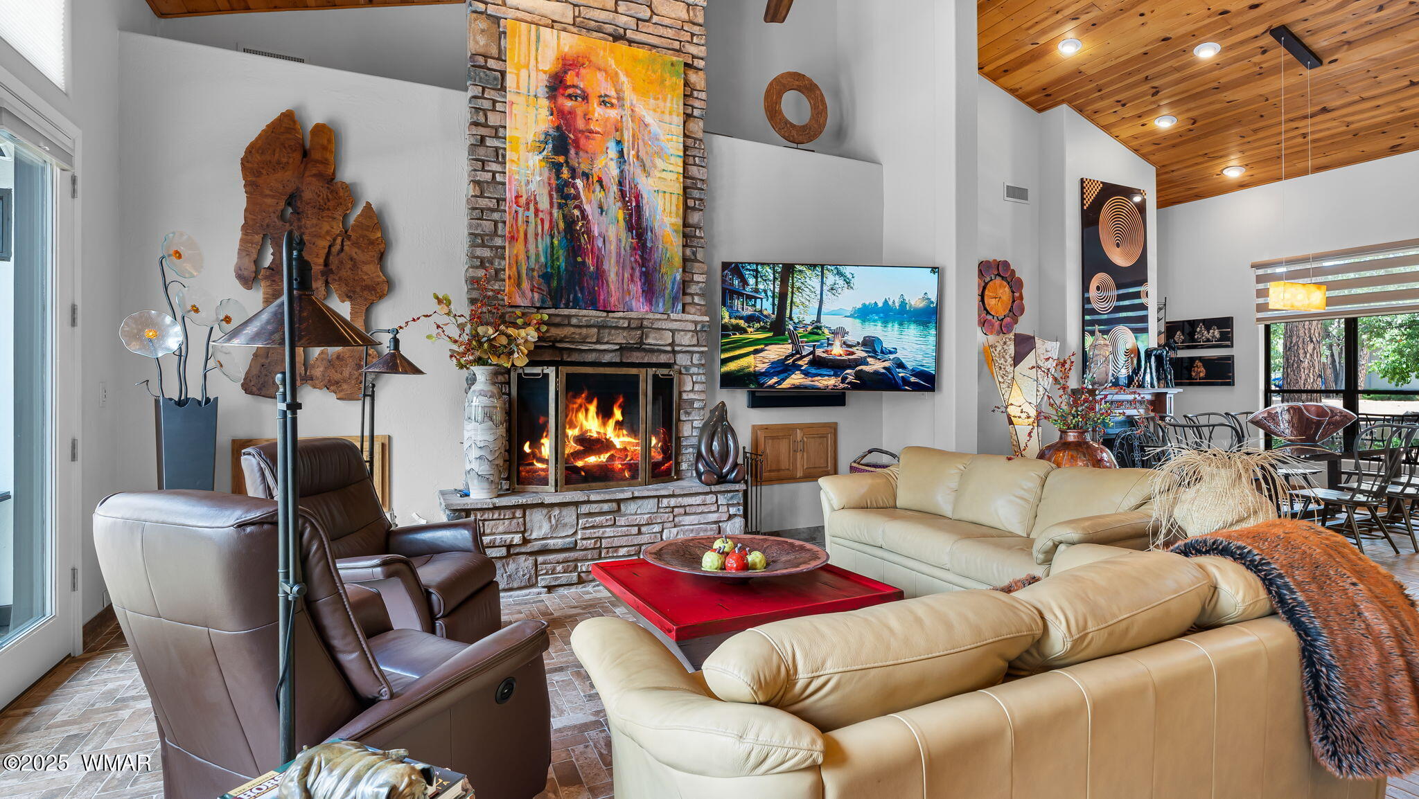 1994 Pine Lake Road Pinetop, AZ 85935 - Photo 6 of 67 Living Room with wood burning fireplace