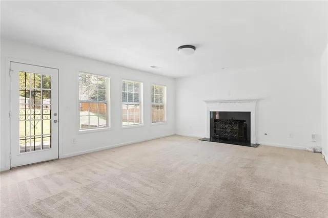 an empty room with windows