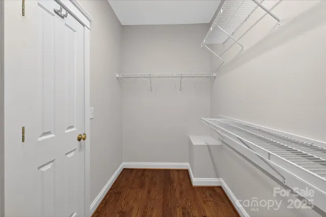 a view of small space with racks on the wall