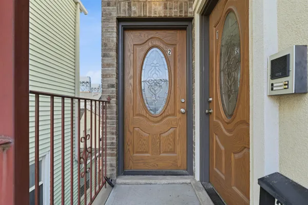a front view of a house with entrance