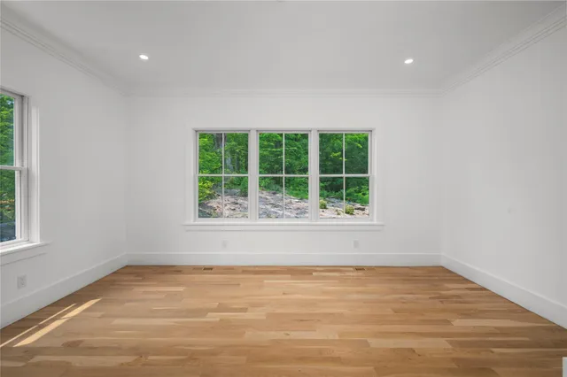 an empty room with a window