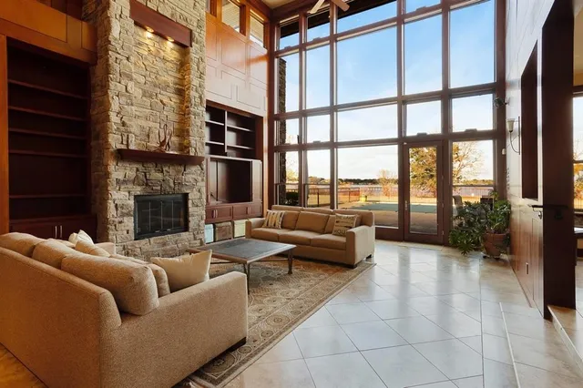 a view of a building with a yard