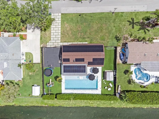 an aerial view of a house