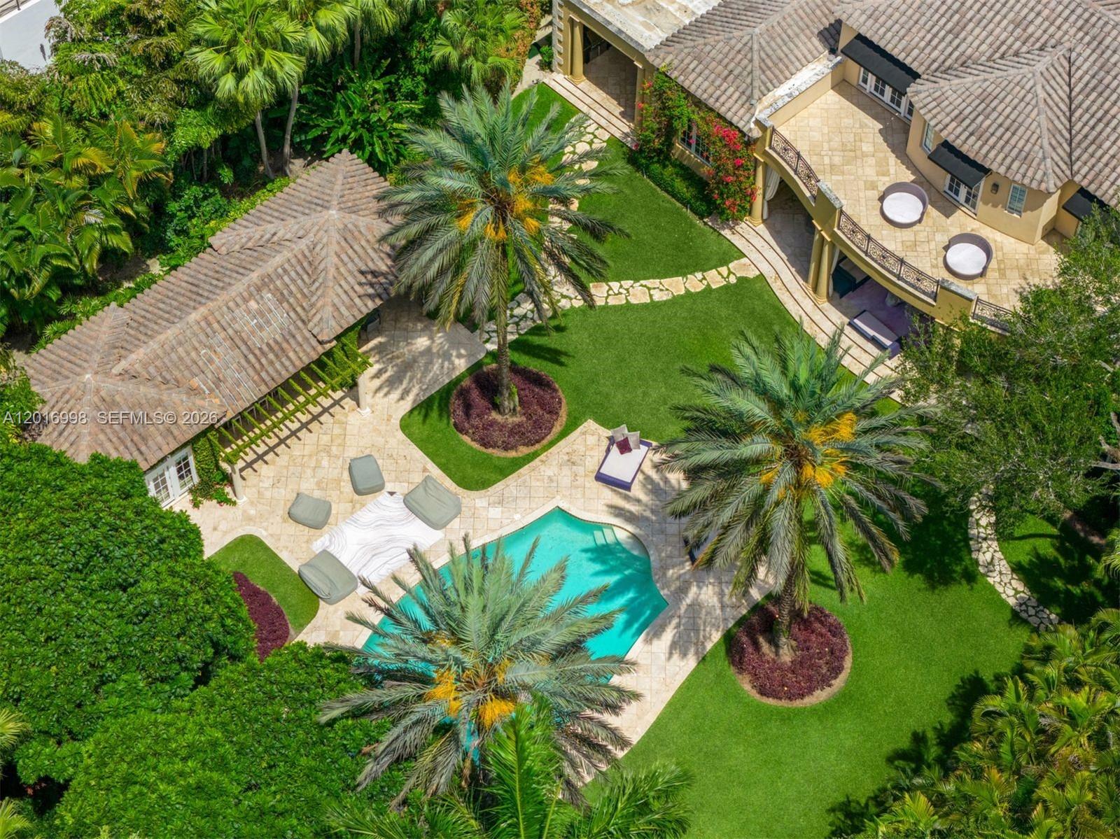 4790 Southwest 78th Street Miami, FL 33143 - Photo 32 of 33 an aerial view of a house yard and swimming pool