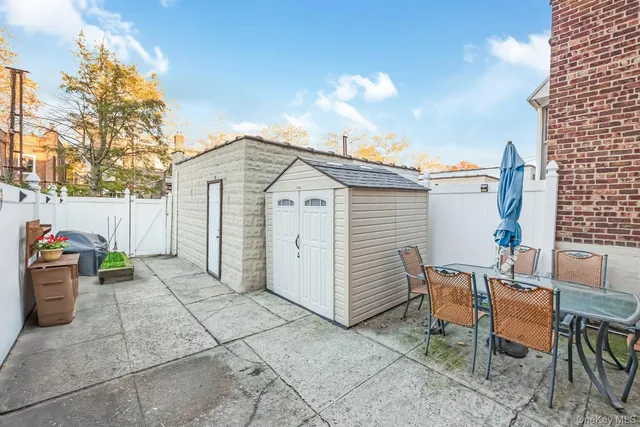 a view of a terrace with sitting area