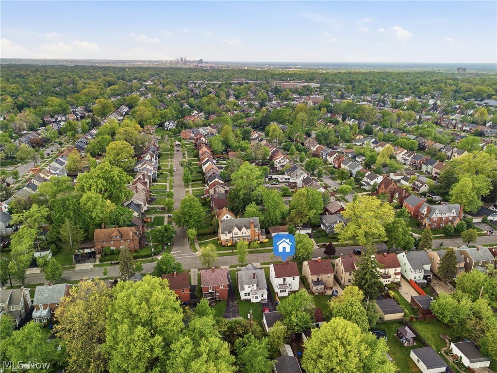 2231 Brockway Road University Heights, OH 44118 - Photo 41 of 46 Aerial perspective showcasing a residential neighborhood with tree-lined streets
