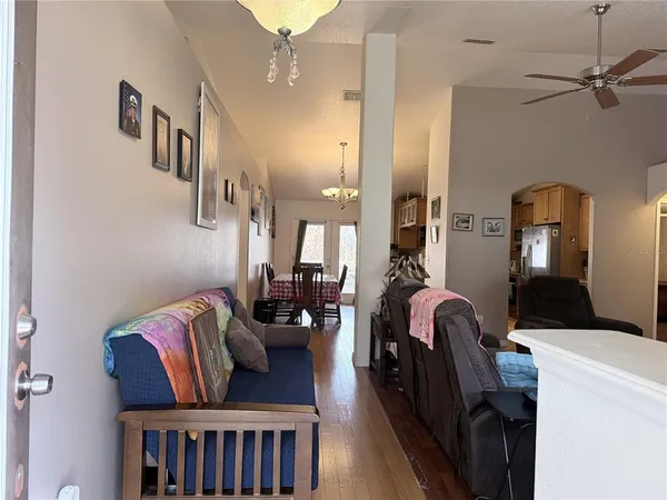a living room with furniture