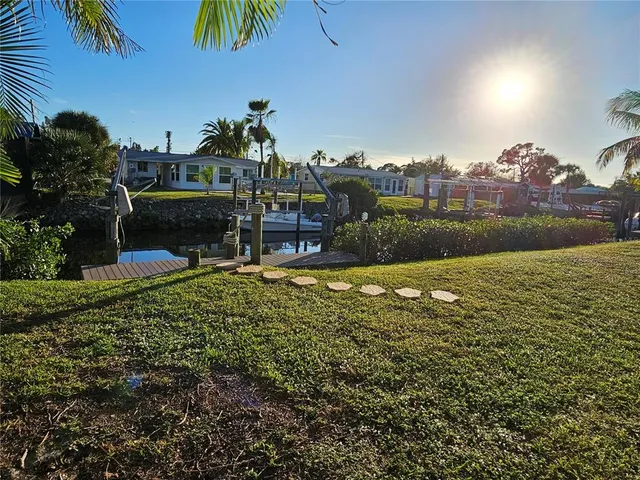 a view of a lake in front of building