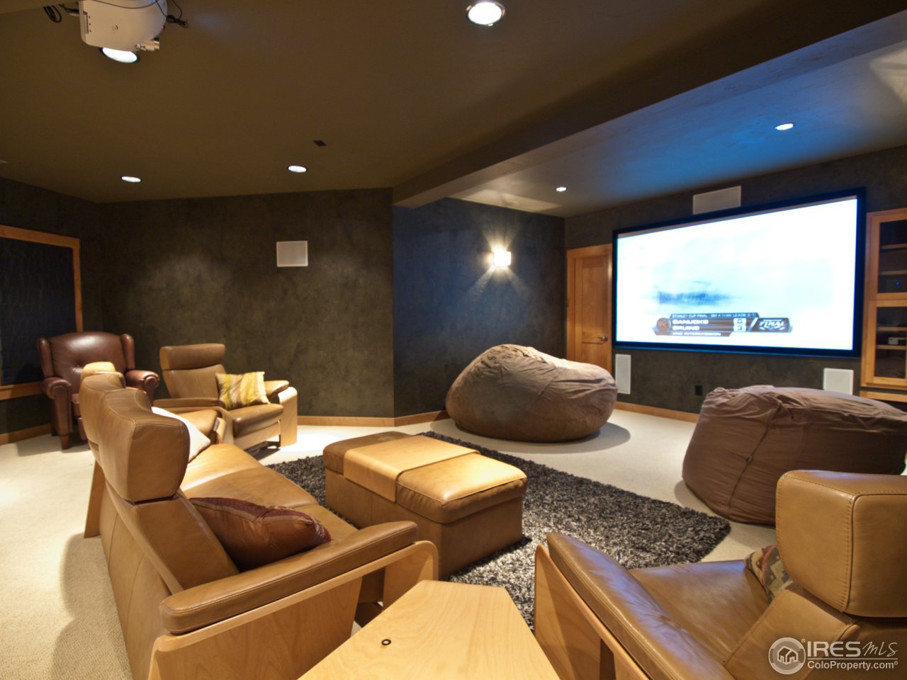 3718 Spring Valley Road Boulder, CO 80304 - Photo 20 of 25 a living room with furniture and a projector screen