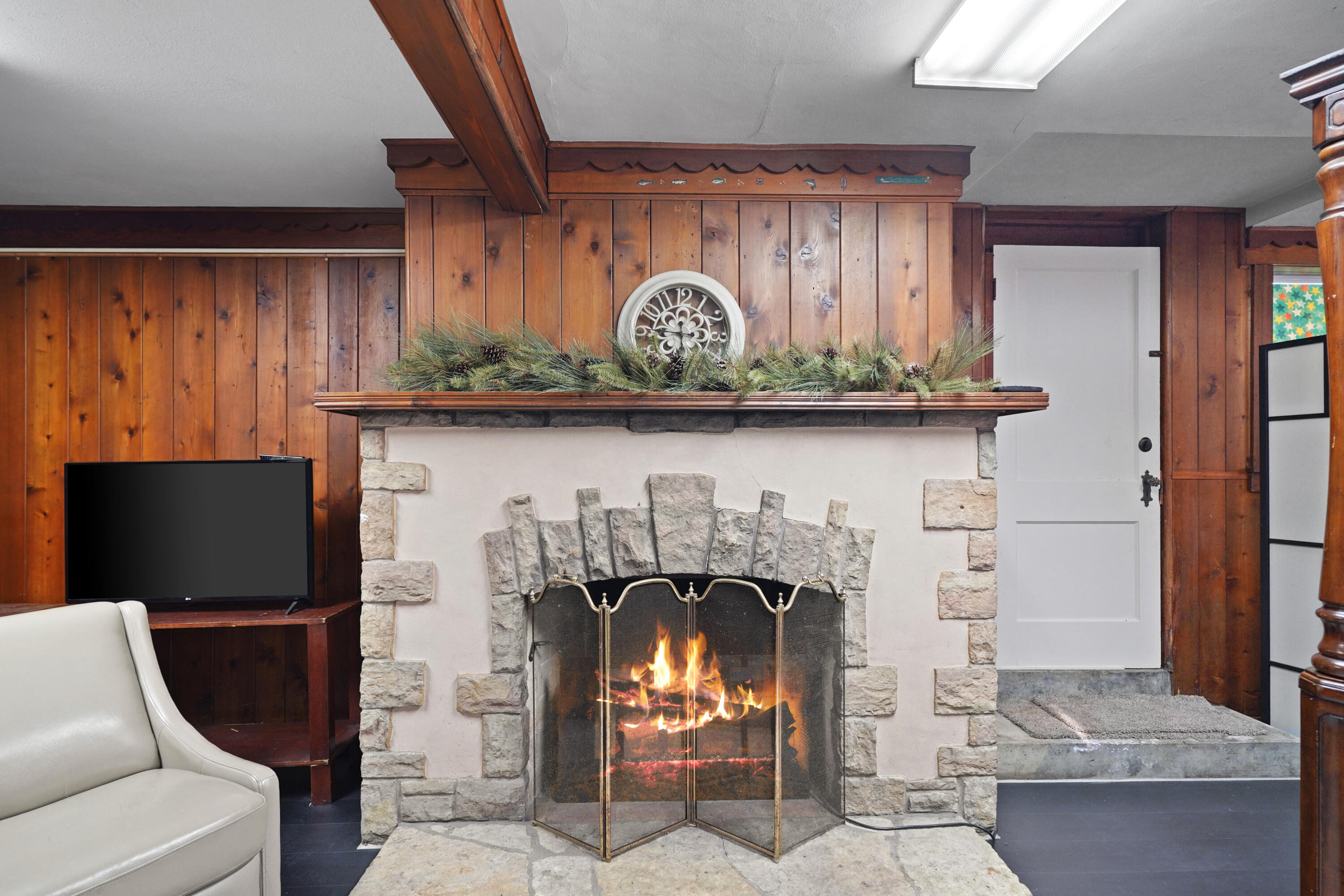 W198 Tombeau Boulevard Bloomfield, WI 53128 - Photo 35 of 43 Basement Rec Room W/Fireplace