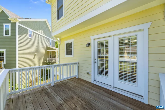 a view of a wooden deck