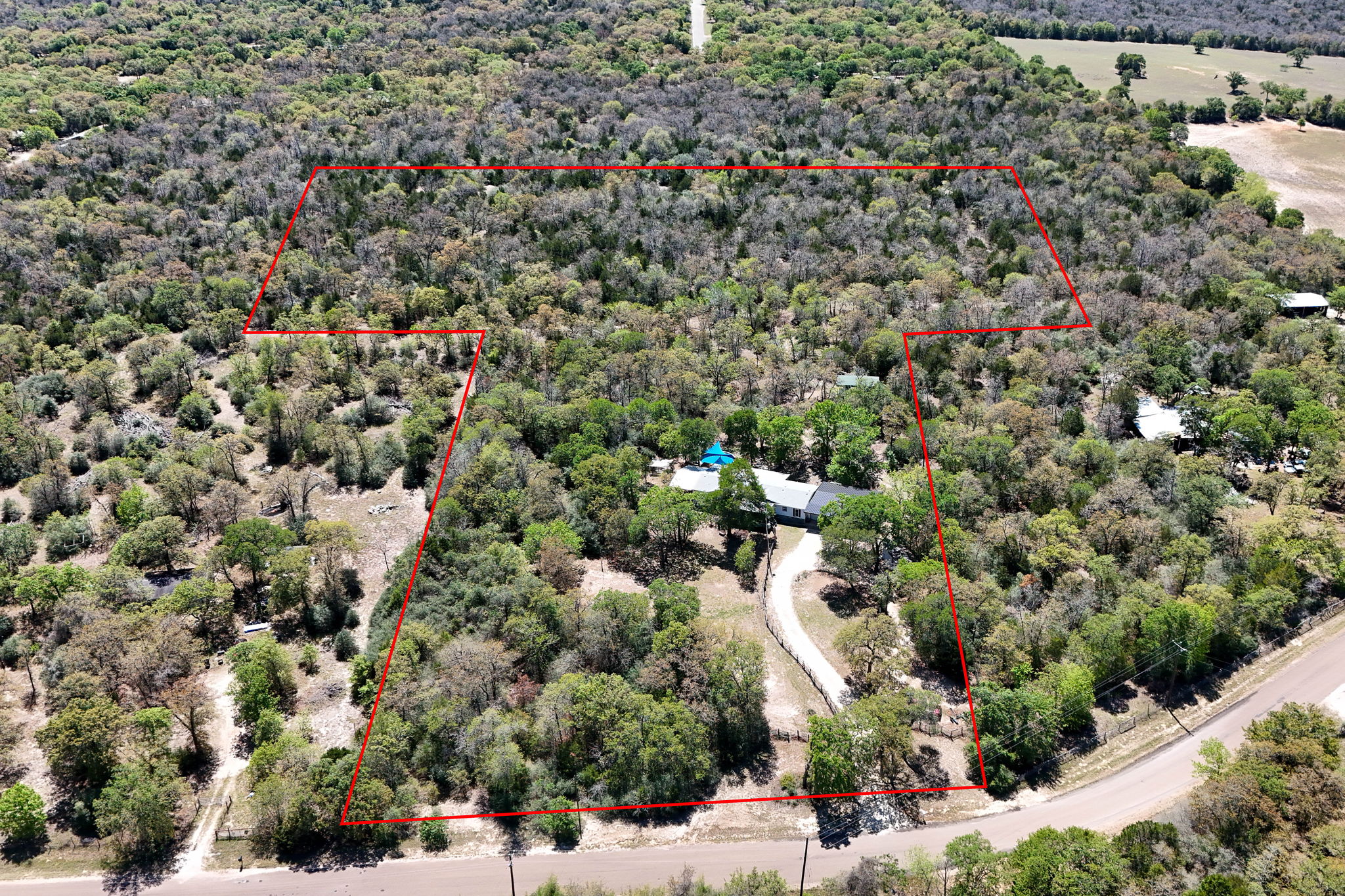 541 Hidden Oaks Drive Elgin, TX 78621 - Photo 38 of 40 These property lines are estimated -- total acreage is just over 10 acres