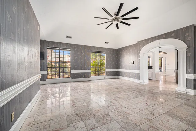 a black and white checkered floor