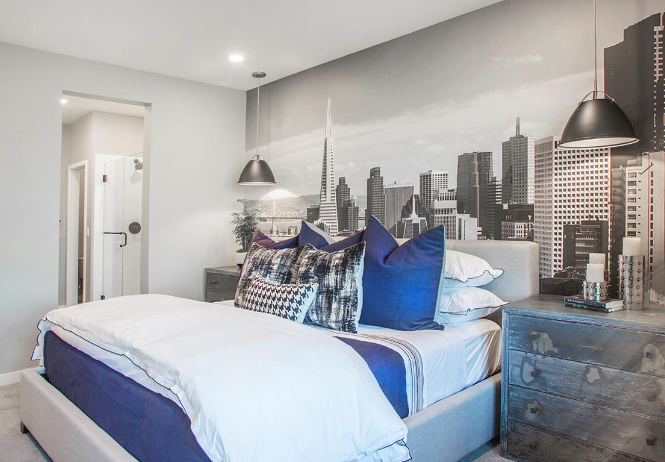 1755 Railway Circle Oakland, CA 94607 - Photo 5 of 6 a bedroom with a bed and wooden floor