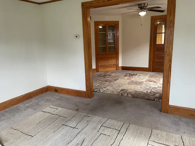 a view of wooden door