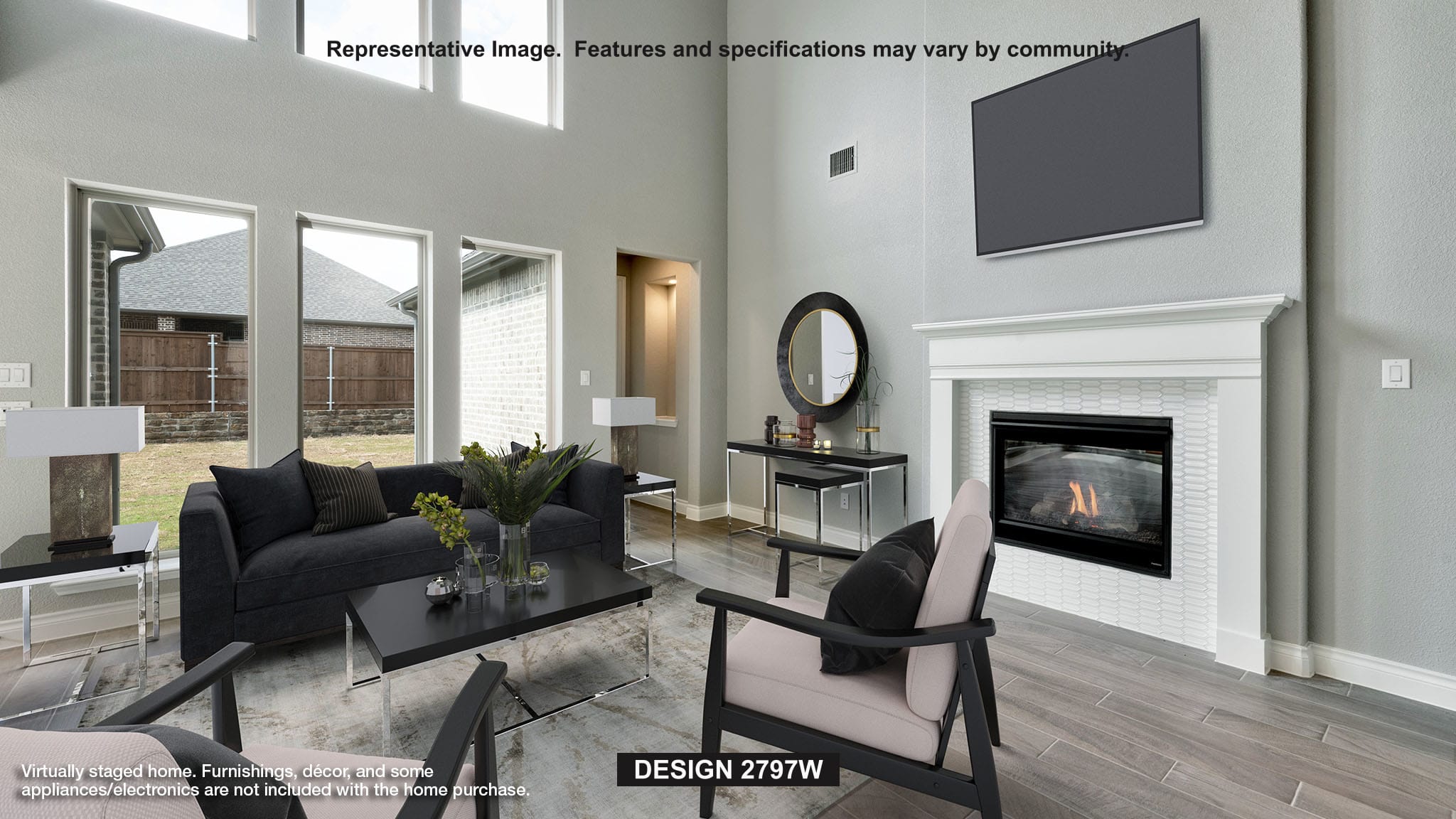 1412 Pansy Trail Georgetown, TX 78628 - Photo 4 of 15 a living room with furniture a fireplace and a flat screen tv