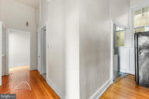 a view of a bedroom from the hallway