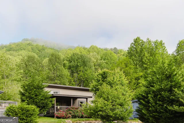 a house view with a garden space
