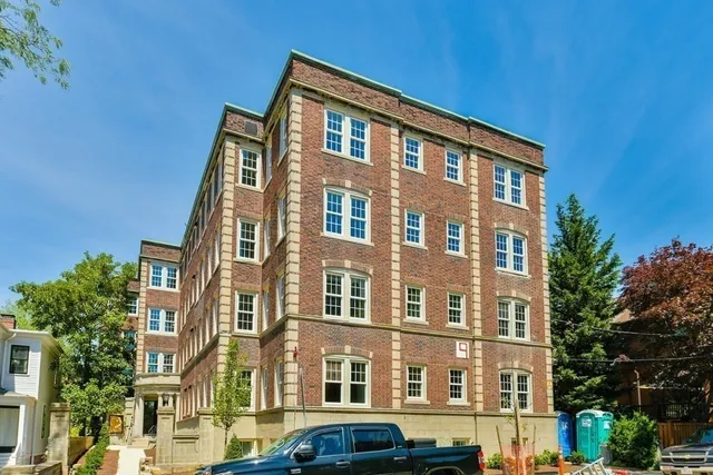 a front view of a building