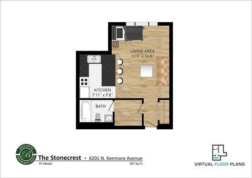 6201 North Kenmore Avenue, Unit 307 Chicago, IL 60660 - Photo 8 of 10 a picture of a floor plan