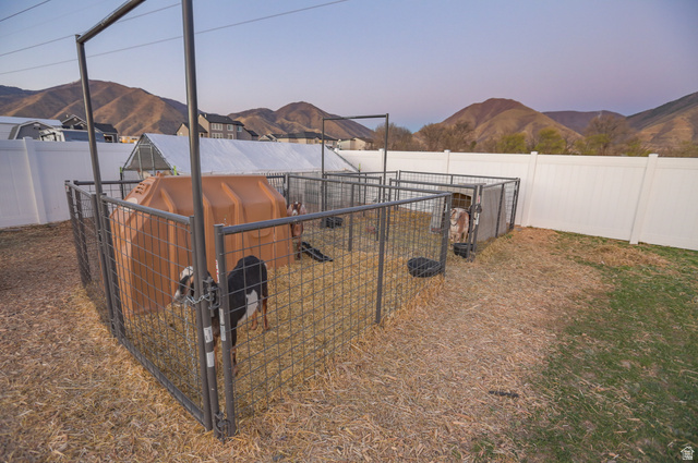 126 North 800 West Mapleton, UT 84664 - Photo 75 of 79 Fenced backyard with a mountain view and an outbuilding