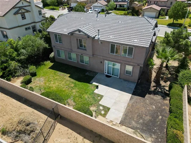 an aerial view of a house