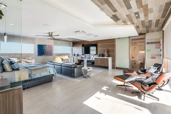 a living room with furniture and a couch