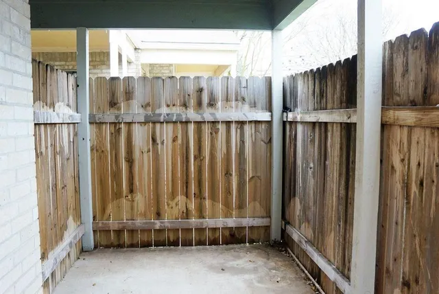 a view of wooden fence