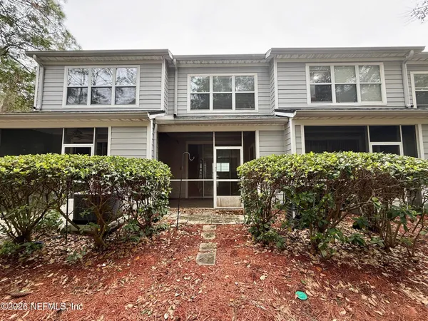 a house view with a garden space