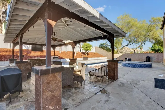 a view of outdoor space with seating area