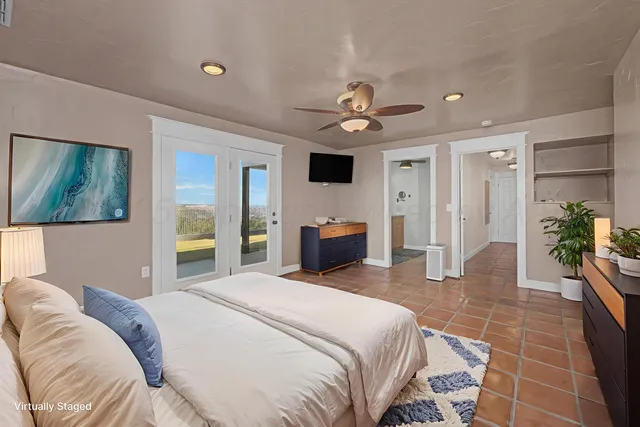 a view of a livingroom with a flat screen tv