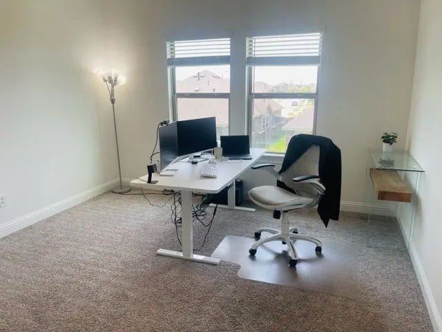 a view of a workspace with a window