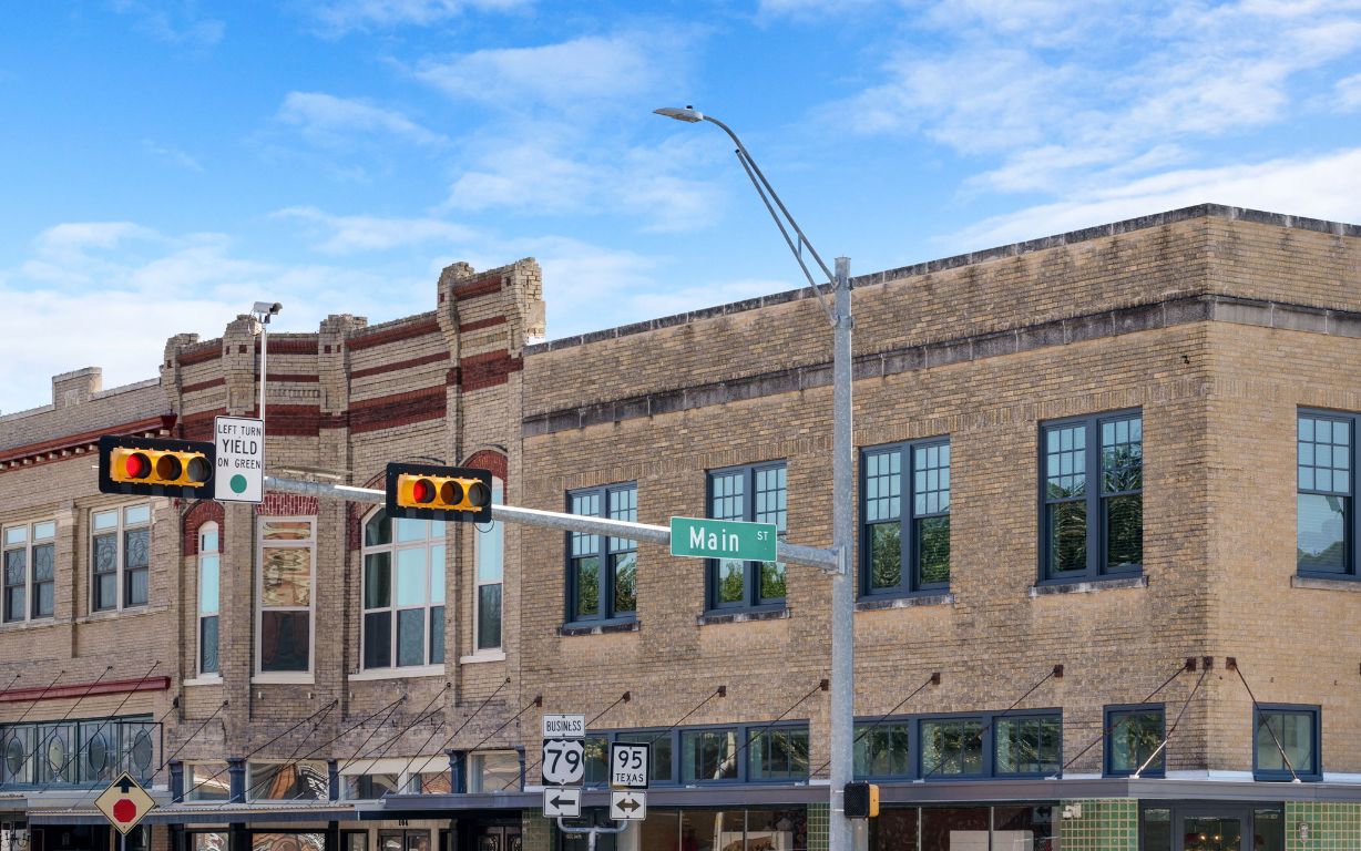 a view of a building with many windows