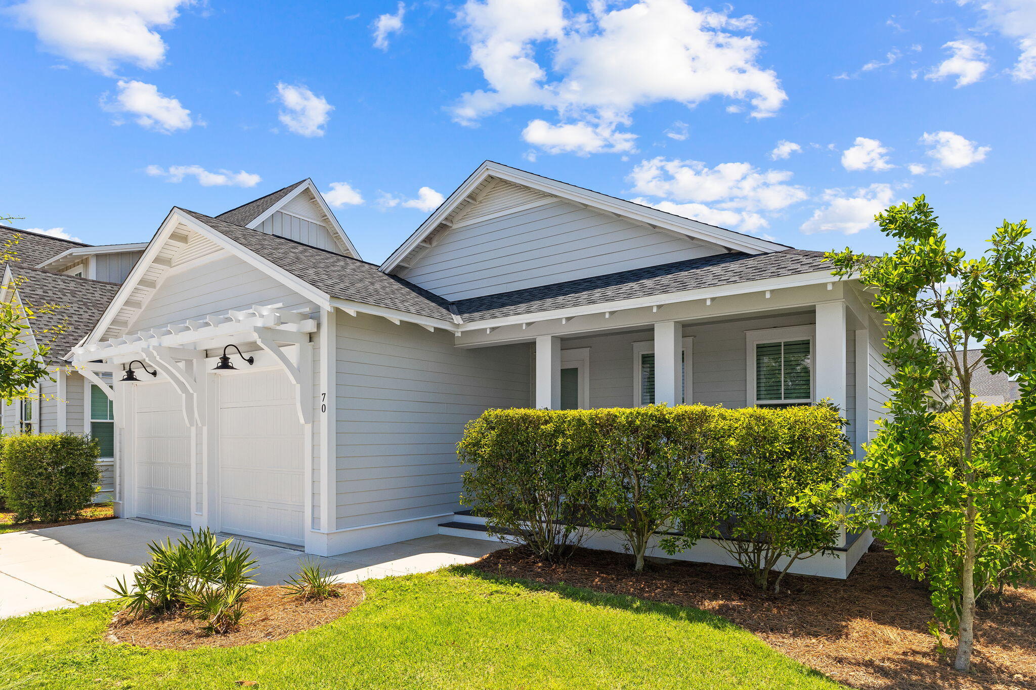 a view of a house with a garden