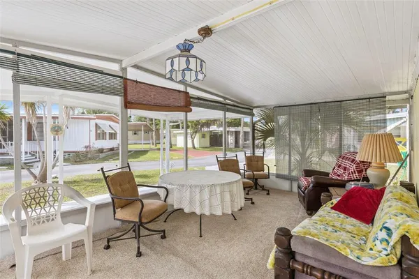 a outdoor space with a large window