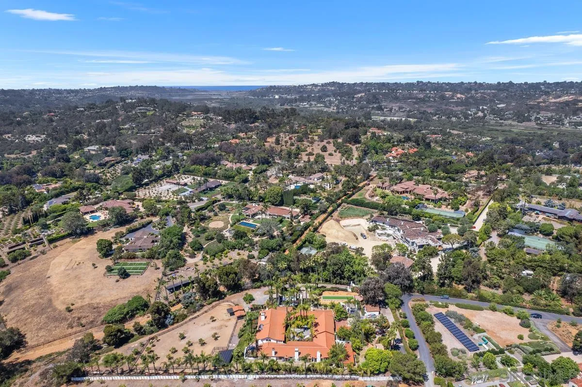 17507 Los Morros Rancho Santa Fe, CA 92067 - Photo 60 of 60 an aerial view of residential houses with outdoor space and trees