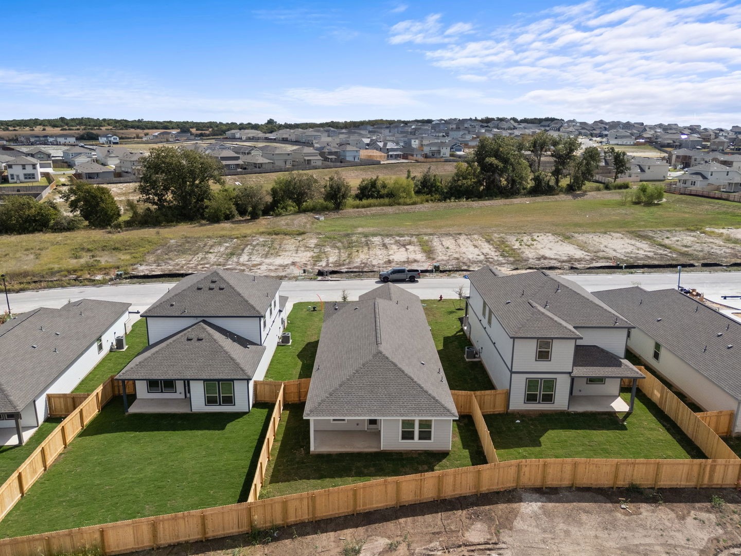 141 Hatari Trail Jarrell, TX 76537 - Photo 28 of 36 an aerial view of residential houses with outdoor space