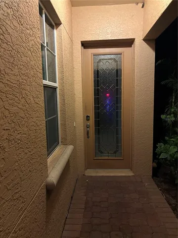 a view of a front door of the house