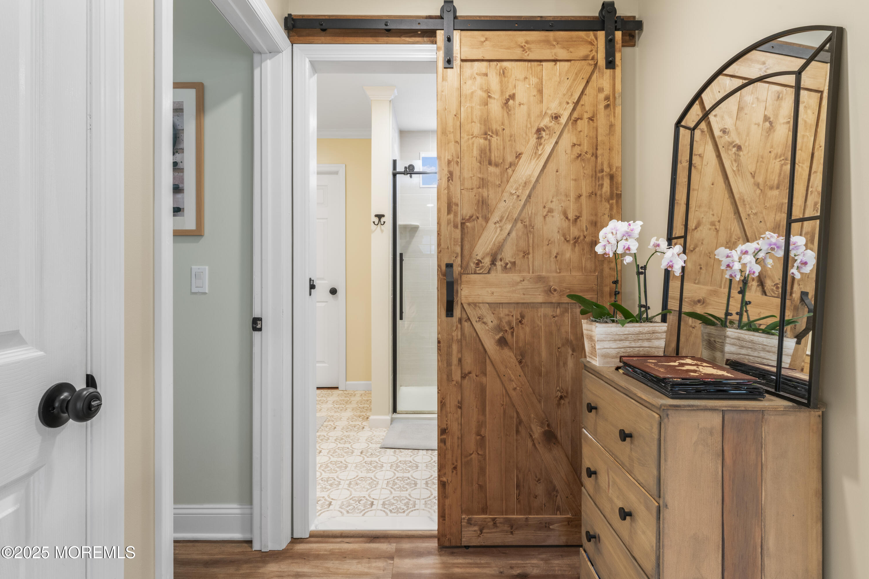240 Timberline Road Toms River, NJ 08753 - Photo 20 of 25 a bathroom with a granite countertop shower a sink and a mirror