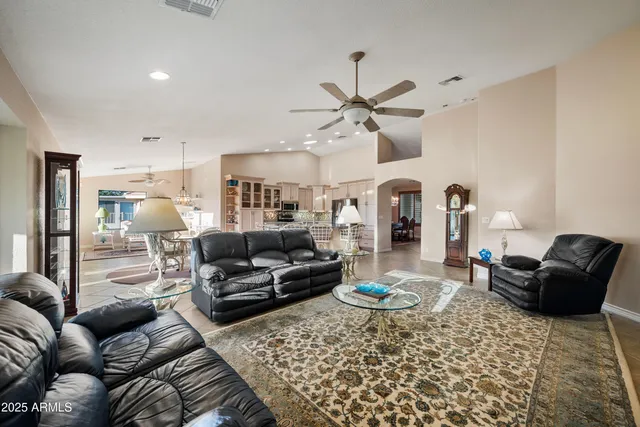 a living room with furniture