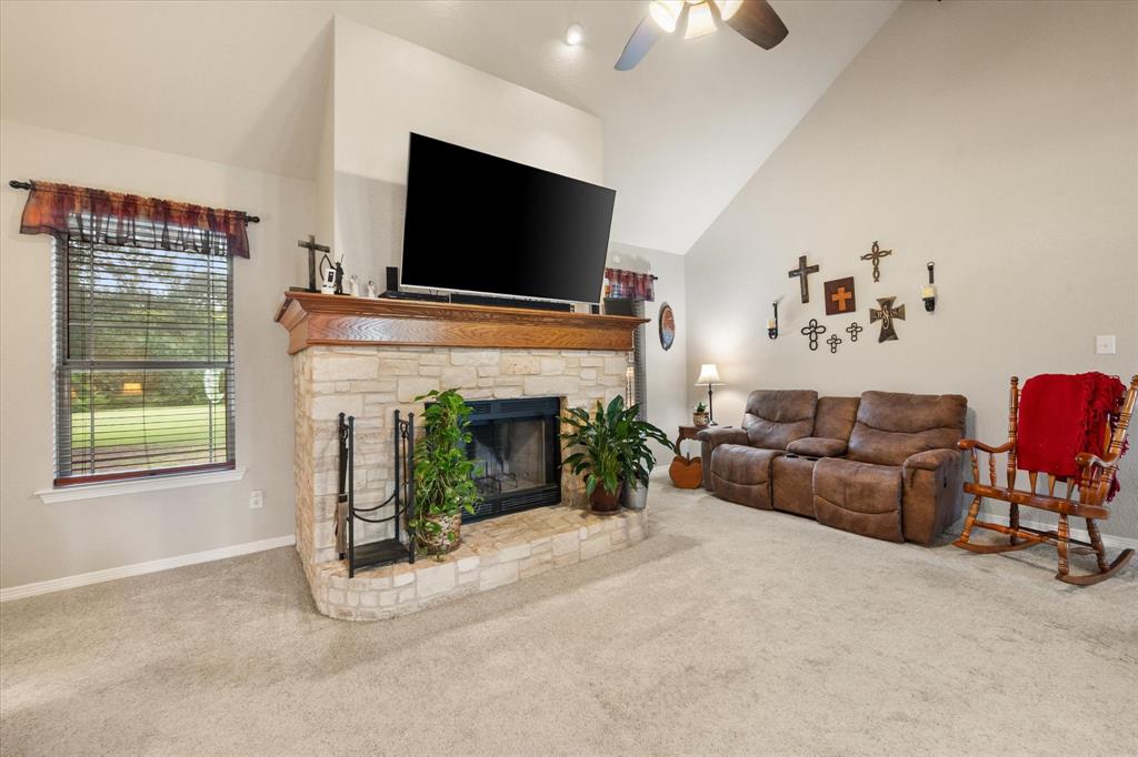 413 Rugged Drive Red Oak, TX 75154 - Photo 6 of 39 Lovely stone wood burning fireplace