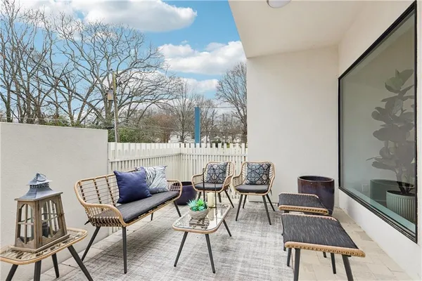 a living room with furniture