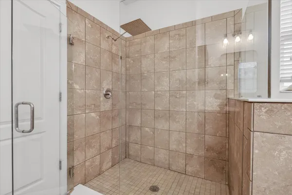 a bathroom with a shower